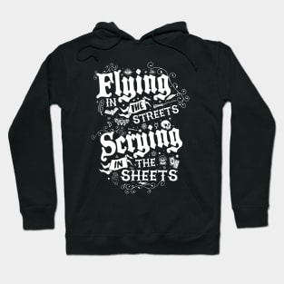 Flying in the Streets, Scrying in the Sheets - Witchcore - Vintage Distressed Goth Hoodie